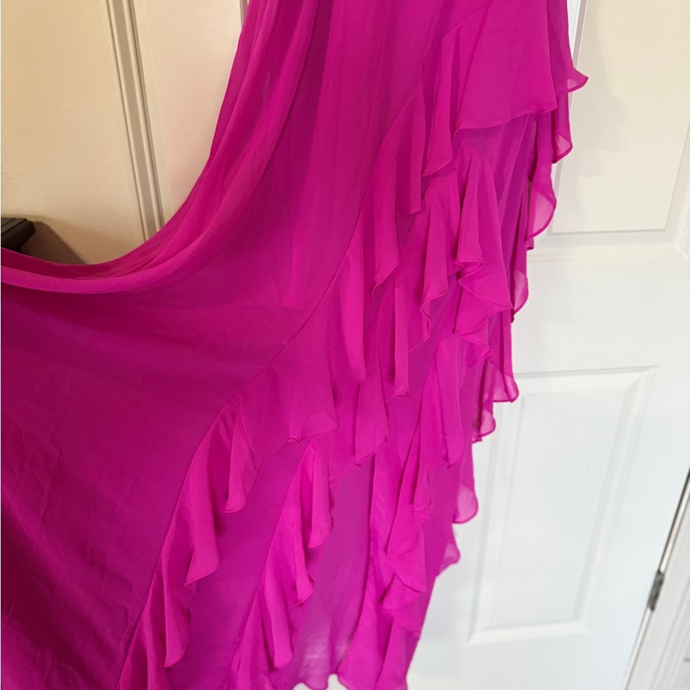 Betsy & Adam Fuchsia Sleeveless Dress Flowy Ruffles - Picture 6 of 8